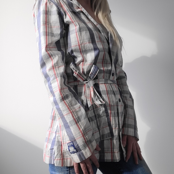 SOLD - Harajuku Lovers Plaid Raincoat Sz Small - Picture 4 of 7